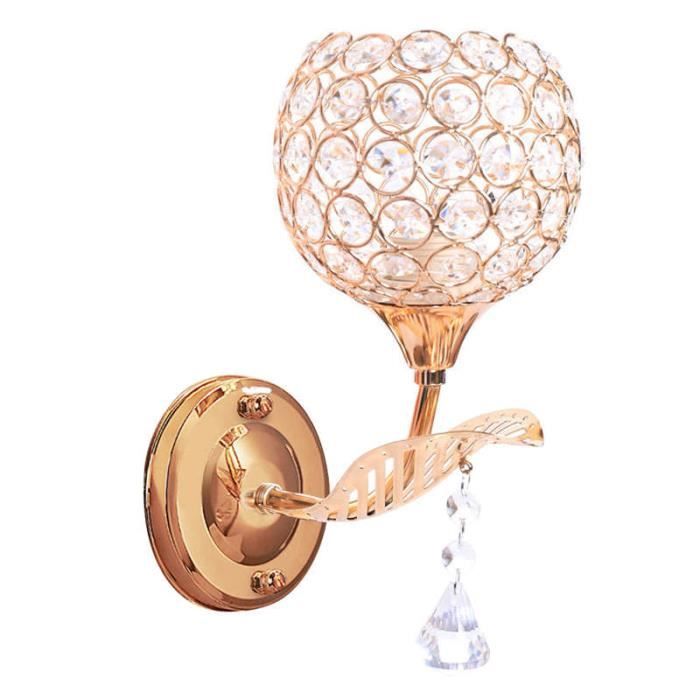 Applique Murale En Cristal Multicouche, Lampe Murale E14 Acier Doré