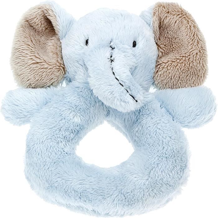 Mousehouse Baby-Rassel – Pastellblauer Elefant Aus Weichem Plüsch, Waschbar