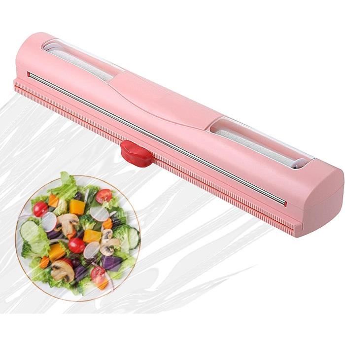 Distributeur De Film Étirable Rechargeable Avec Cutter 55 Cm - Boîte De Rangement Papier Alimentaire Pratique Et Hygiénique