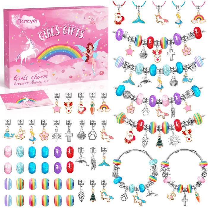 Tsokize Peluche Licorne Avec Accessoires - Kit Créatif Cadeau Fille 3-10 Ans, Bracelet & Coloriage Inclus