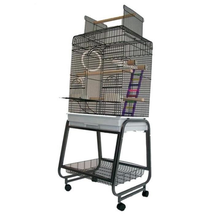 Meilleurs prix pour Strong Cage pour perroquetd Villa Aurelia Gris 56 x 43 x 154 cm