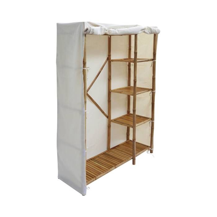 sweeek - Armoire dressing bambou 3 étagères FIDJI