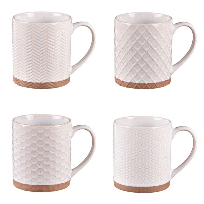 Coffret de 4 mugs Jaspe 35 cl beige - Table Passion - Maison