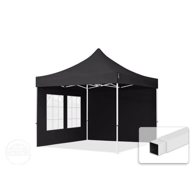 Tente pliante - TOOLPORT - Acier, PES env. 300g/m² - 3x3 m - Noir
