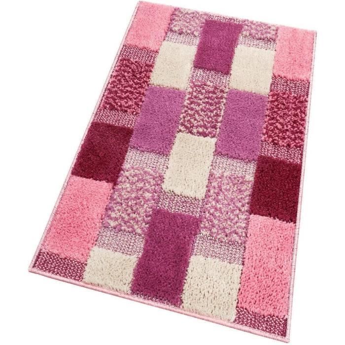 Lot De 3 Tapis De Bain Doux Et Absorbants - Antidérapants, Motif Lilas - Fabriqué En Italie