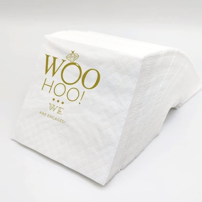 Kosiz Lot De 100 Serviettes En Papier Jetables à Bords Festonnés