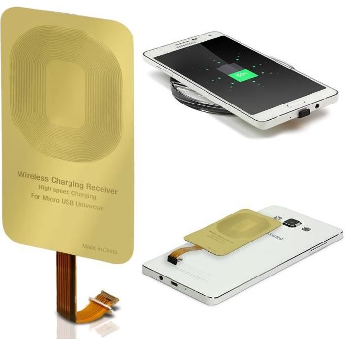 URCOVER® Qi Récepteur de Chargement pour Smartphone - Telephone MICRO USB Receiver Charge Sans Fil Universelle Induction