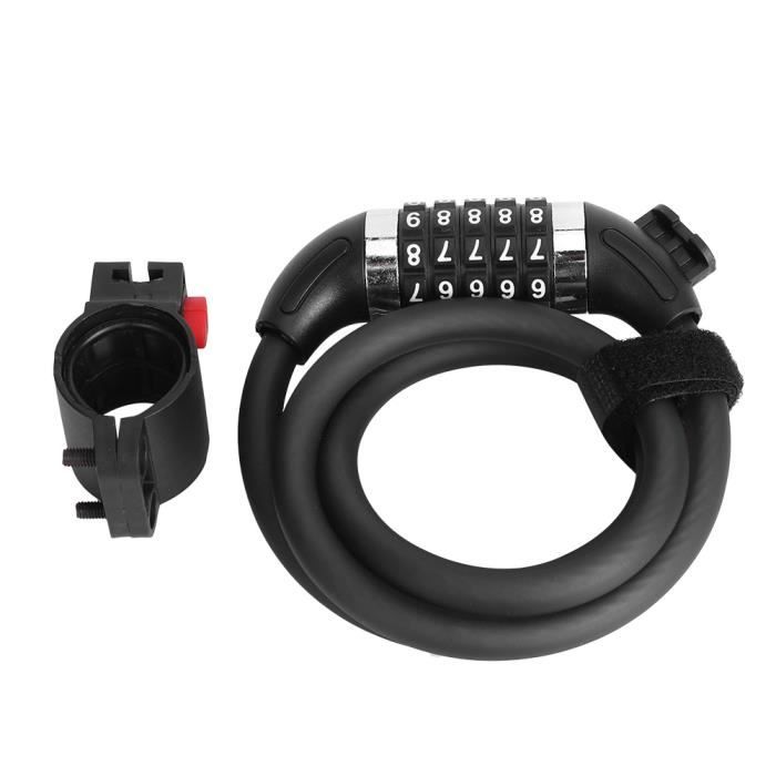 HAOBIN Antivol pour vélo Antivol à combinaison Cadenas Velo Code Antivol 56cm Serrure à combinaison numérique à noyau d'acier intégrée avec code à 3 chiffres,Convient aux vélos (Noir HAOBIN Antivol pour vélo Antivol à combinaison Cadenas Velo Code Antivol 56cm Serrure à combinaison numérique à noyau d'acier intégrée avec code à 3 chiffres,Convient aux vélos (Noir