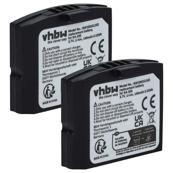 Isoleren Exclusief doorgaan met Vhbw 2x Batterie remplacement pour Sennheiser 500898, 523306, BA-300, BA300,  HC-BA300 pour casque et écouteurs sans fil (140mAh, - Cdiscount TV Son Photo