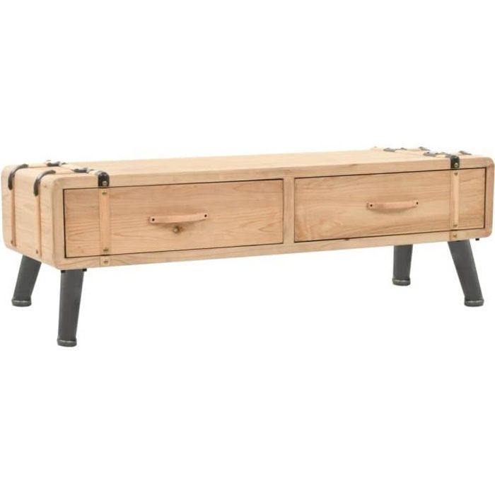 vidaXL Meuble TV Bois de sapin massif 120 x 33 x 35 cm