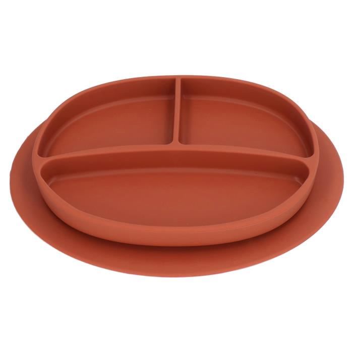 Assiettes Bébé En Acier Inoxydable Avec Ventouse - 2 Assiettes Divisées, Base Amovible Antidérapante - Sans BPA
