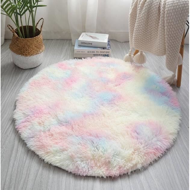 Tapis De Bain Rond Extra Doux - 140 Cm De Diamètre - Microfibre Absorbante, Antidérapant, Lavable En Machine - Couleur Camel