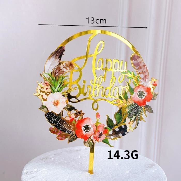 FIGURINE DECOR DE GATEAU,14Décoration de gâteau en acrylique avec