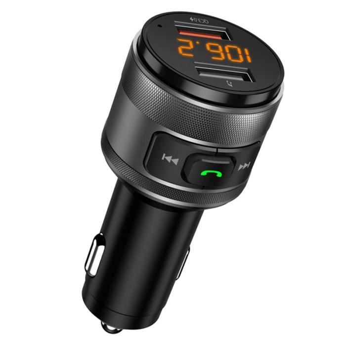 Adaptateur Voiture Bluetooth FM Avec Charge Rapide QC3.0 Et Écran LED - Neuf