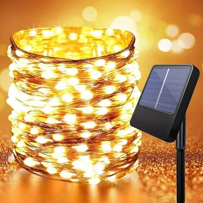 Guirlande Lumineuse Solaire 12M 100 LED Exterieur Étanche Lampe