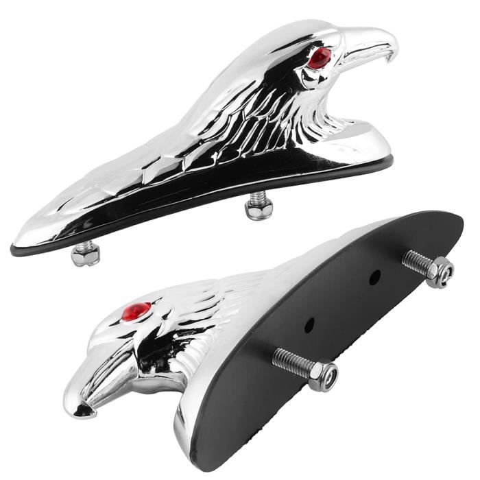 KIMISS 12V 6mm Taille des Boulons Garde-Boue Avant de Moto Statue tête D'ornement avec Décorations d'aile Universelle [ omage de l'aluminium
