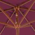 vidaXL Parasol avec mât en bois 270 cm Bordeaux-1