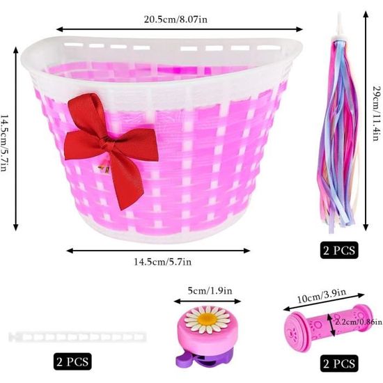 Panier Velo Enfant Panier Velo Enfant Rose Panier de Rangement de Guidon Tricotage a la Main Panier Velo Fille avec Sonnette de A199 Cdiscount Sport