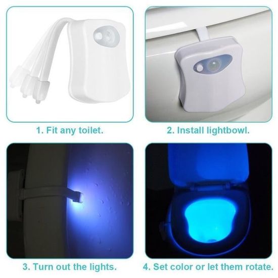 HOTUT Lampe LED pour Toilette, 16 Couleurs Lumière des Toilettes À