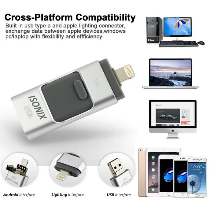 4€95 sur Clé USB SanDisk iXpand Luxe 256 Go 256go USB-C / Lightning - Clé  USB - Achat & prix
