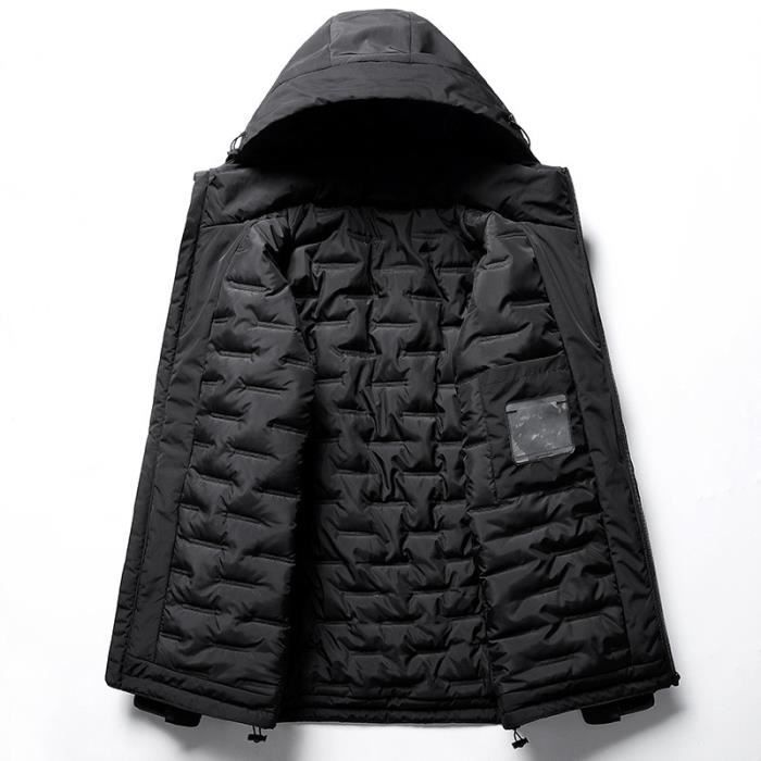 Parka Homme Epais Chaude Hiver Sport Manches Longues A Capuche Fermeture Eclair Black Cdiscount Pret a Porter