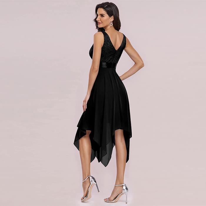 Robe De Cocktail Valentino Noire En Mousseline à Volants - Taille 4/S, Occasion Excellent état