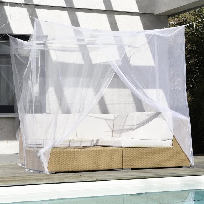 LINSOCLE Moustiquaire De Lit XXL 190x210x240 Cm – Camping Et Maison, Maille Fine 280, Suspendue, Lavable