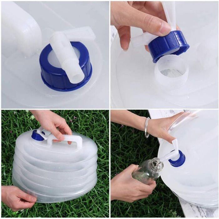 Bidon Pliable Certifié CN 1315.24 – 15 Litres, Pour Transport D'aliments, Robuste Et Idéal Pour L'eau Ou Les Denrées En Camping