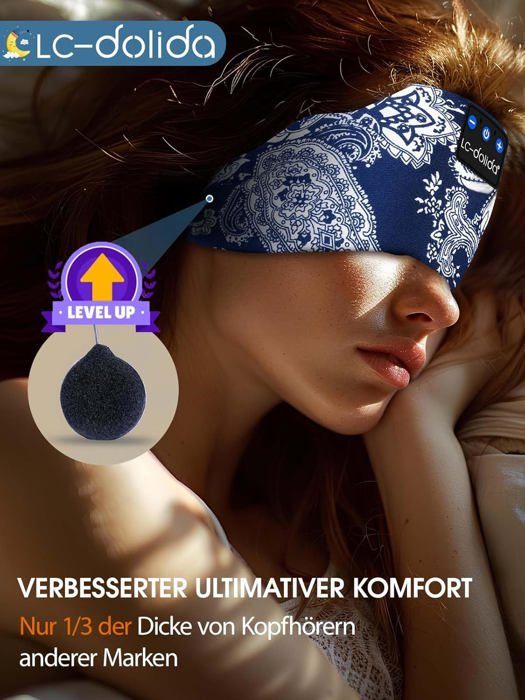 Bandeau Bluetooth Sans Fil Pour Sport, Musique Et Sommeil - Lavable - Noir - Neuf