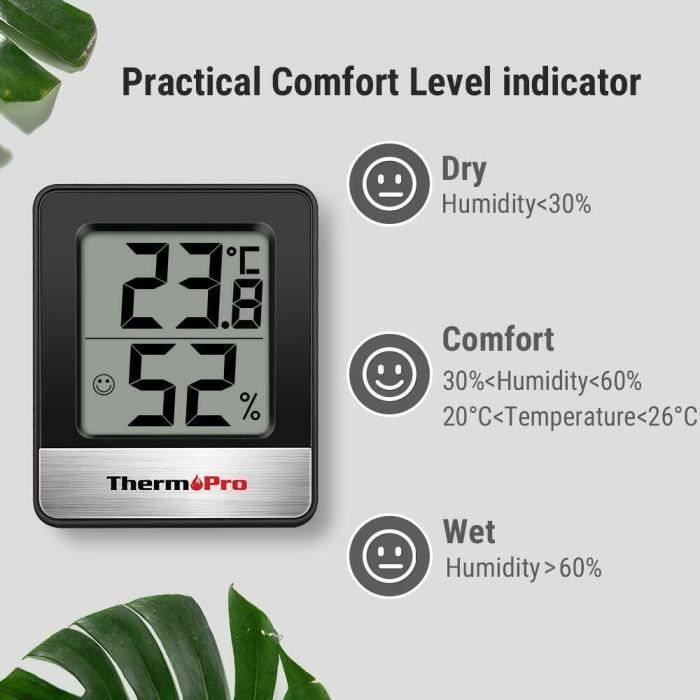 ThermoPro TP49 Petit Hygromètre Numérique D'intérieur Thermomètre