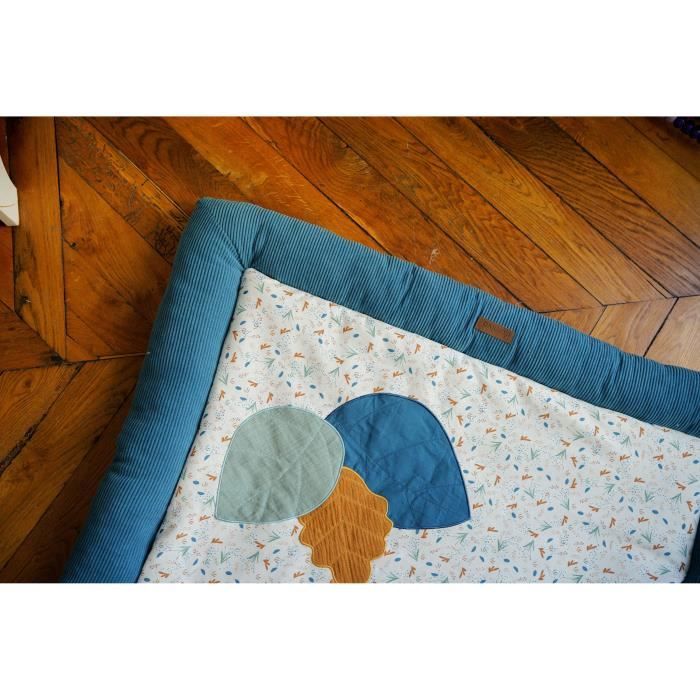 Domiva Tapis De Parc Zanimo Céladon 100x100 Cm - Confortable Et Antidérapant Pour Bébé