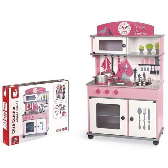 cuisine en bois jouet rose