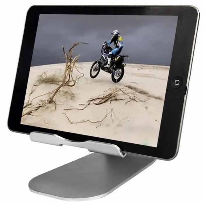 Pokanic Support De Téléphone Portable Et De Tablette Réglable Multi-angle En Aluminium Antidérapant Pour Station De Chargement Pliable Et Portable Pour Table De Cuisine, Bureau, école (noir