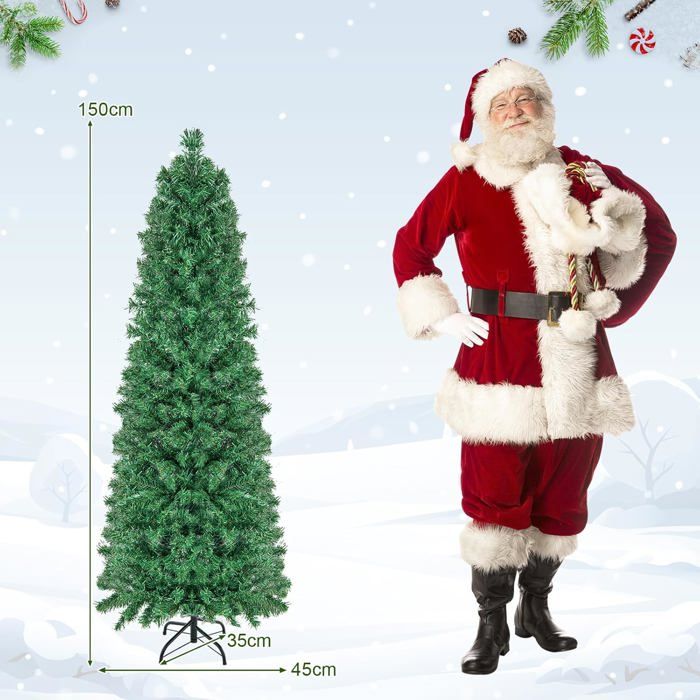 Sapin De Noël Artificiel Lumineux 360cm GYMAX - 800 LED Blanches Chaudes, 2517 Branches, Pour Intérieur/extérieur - 3