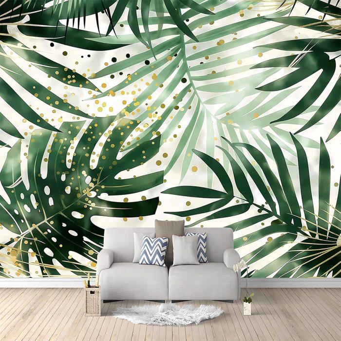 Papier Peint Feuilles Tropicales