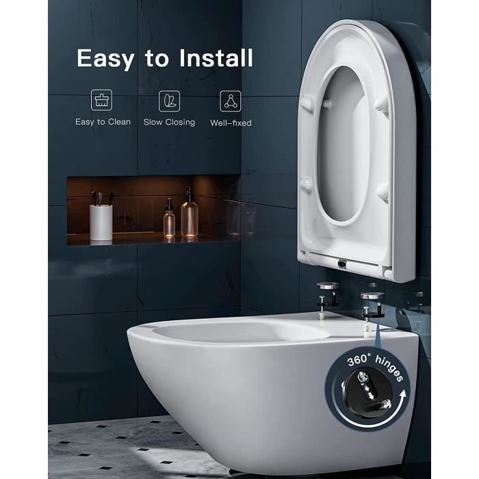 Abattant Wc Abattant Wc Avec Reducteur Integre De Toilettes Antibacterien Et Uree Formaldehyde A Fermeture En Douceur Avec Cdiscount Bricolage