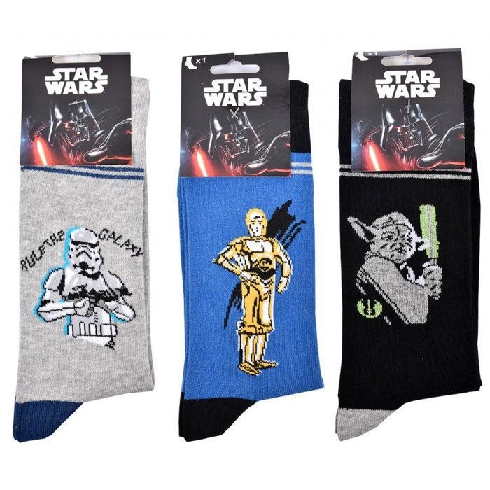 CHAUSSETTES homme STAR WARS C-3PO 39 42 45 Paires FANTAISIE NEUF