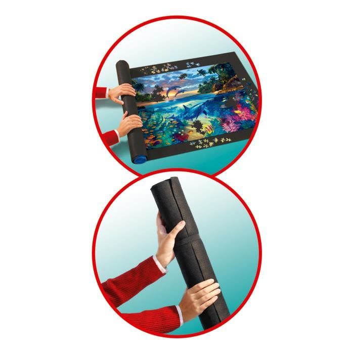 Tapis Rangement Puzzle 1500 Pièces - Feutre Antidérapant + Tube Gonflable - Transport Facile