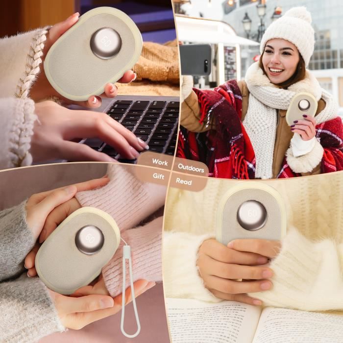 Chauffe-mains rechargeable,6000 mAh,chauffe-mains portable, rechargeable  par USB et affichage numérique, cadeau d'hiver idéal(Vert) - Cdiscount  Santé - Mieux vivre