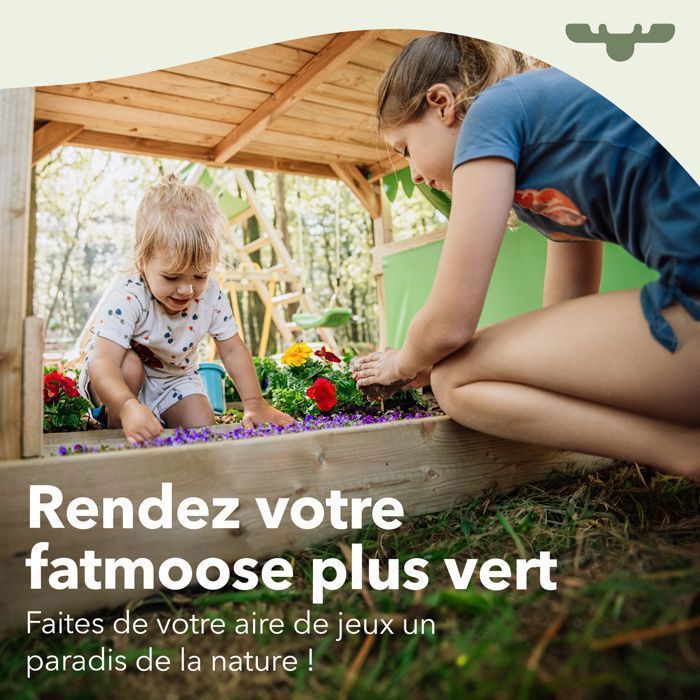 Aire De Jeux FATMOOSE ActionArena Air XXL – Bois, Toboggan 220cm, Balançoire, Bac à Sable, Pour Jardin