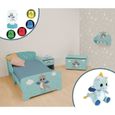 Chambre complète pour enfant LEON LE DRAGON - Bleu - Lit 140x170cm-0