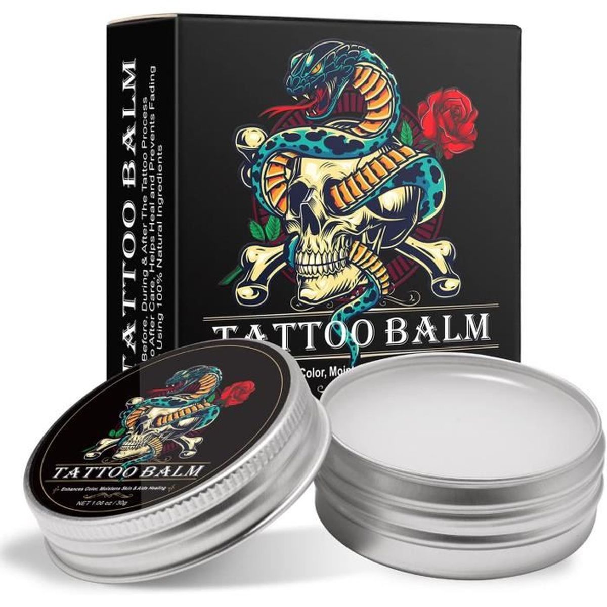 Crème Tatouage, Tattoo Butter 30g, Naturelle Crème Cicatrisante pour Tatouages
