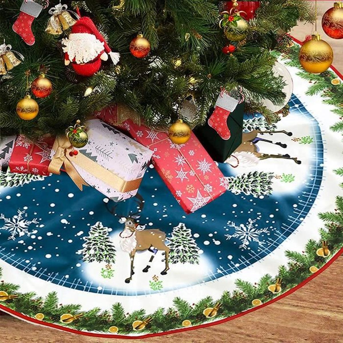 Tapis de Sapin, Jupe de Sapin de Noël, Couverture de Base d'arbre pour