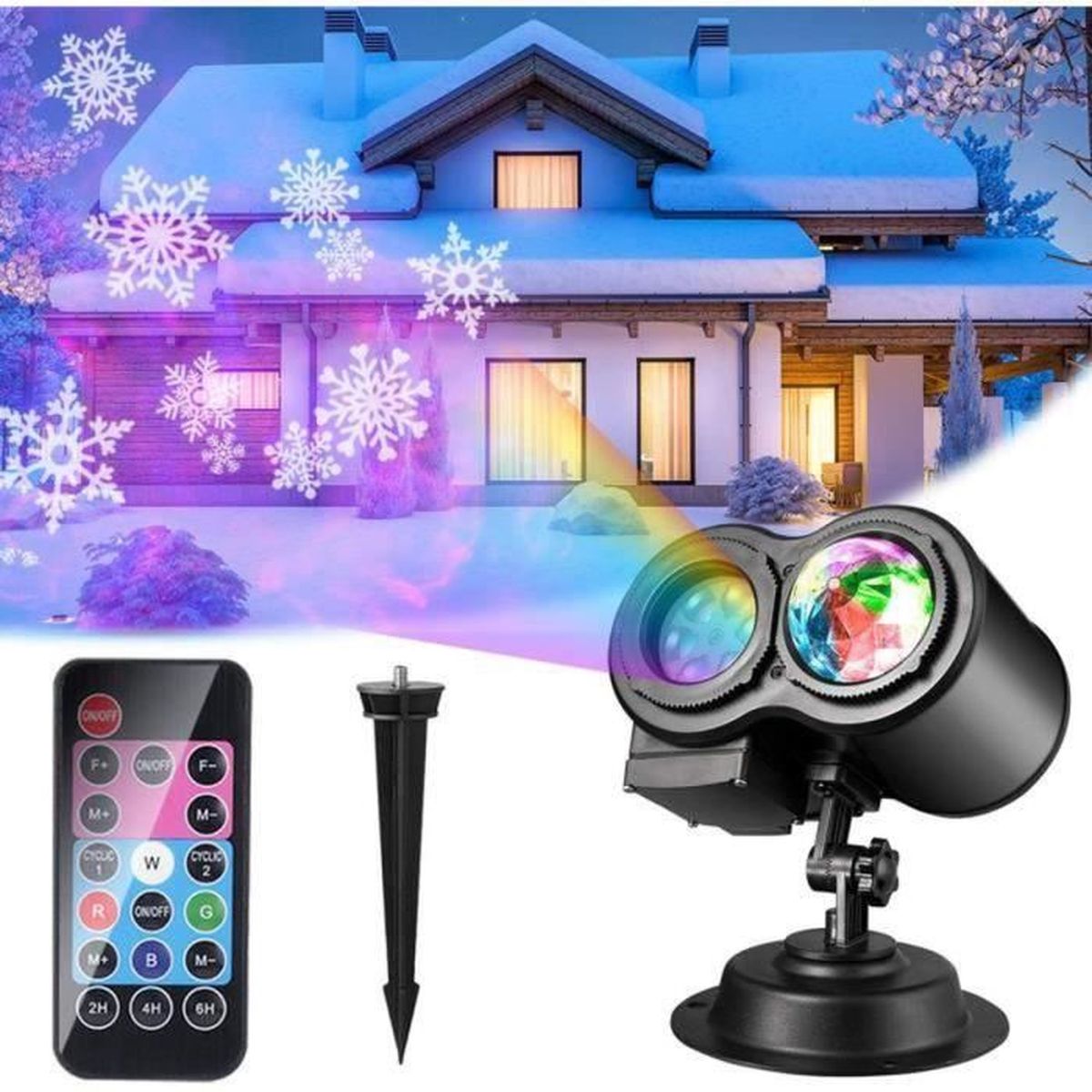 Lampe Projecteur LED Noël Laser Lampe Projecteur LED Étanche 16