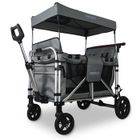 Chariot de transport enfant pliable gris - FUXTEC Family Cruiser - banquettes amovibles 4 places EN-1888 75 kg