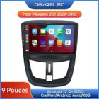 Gearelec Autoradio 9 Pouces Android pour Peugeot 207 2006-2010 avec carplay Andriod Auto GPS Navigation BT RDS WiFi 【2+32GO】