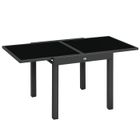 Outsunny - table de jardin - Aluminium - 160x80x75cm - Gris, Noir