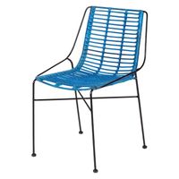 Chaise DIEGO - Bleu - Rotin/Métal - ROTIN-DESIGN - Lot de 6 - Contemporain - Design