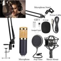 Microphone à Condensateur podcasting Studio Enregistrement Professionnel Kit micro avec Packaging HB015 Bon Matériel