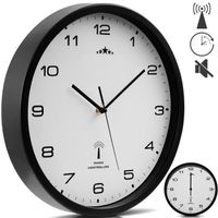 Horloge murale radio pilotée Ø 31 cm Changement heure automatique - Noir / blanc